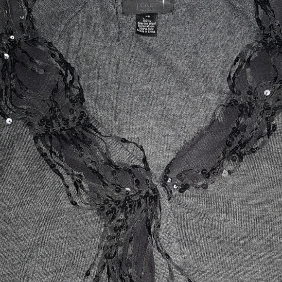 J.Crew Merino Wool Sequined Chiffon Cardigan NWT ♥ - Picture 6 of 7